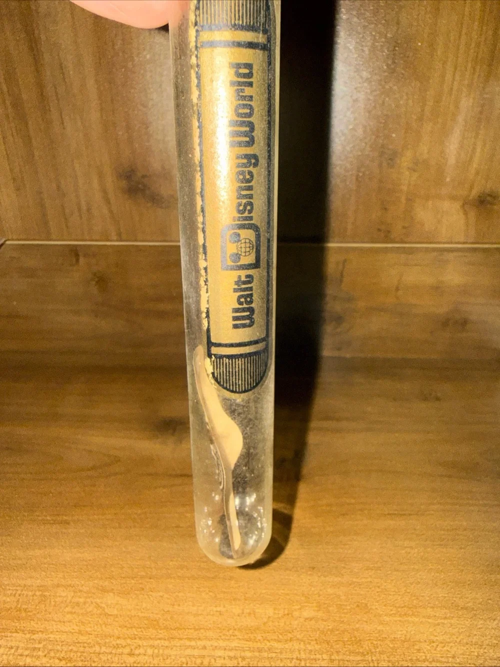 Vintage Disney World Wooden Single Cigar Box With Glass Cigar Tube